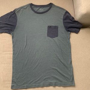 RVCA T-Shirt Mens Medium Blue Pocket Short Sleeve Surf Skate M